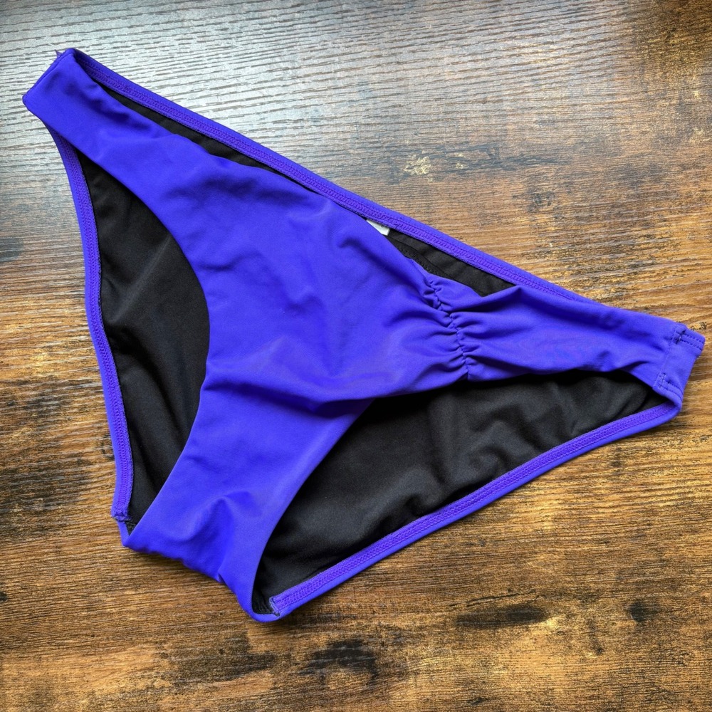 Victorias Secret Blue Ruched Bikini Bottom Swimwear Medium